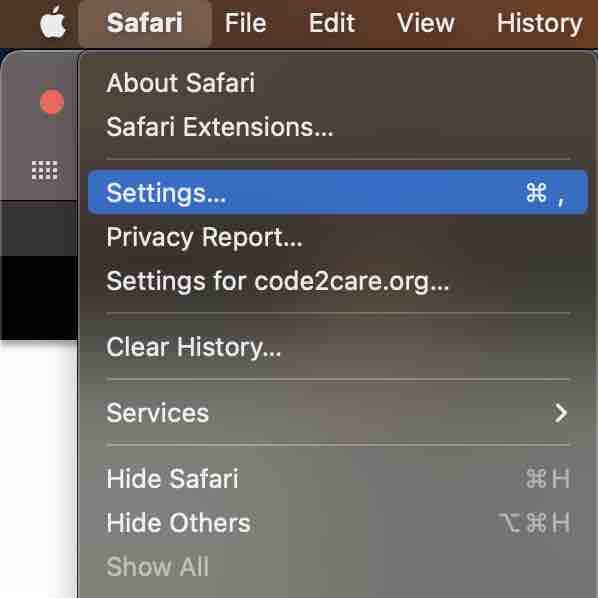 Mac Safari Settings Option